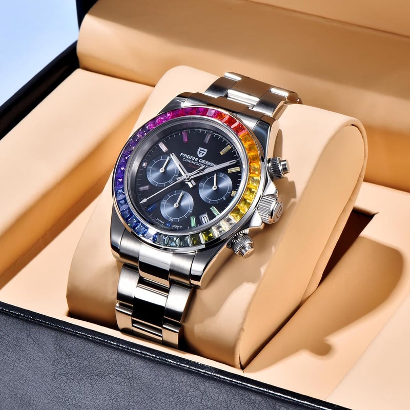 Pagani Design 1644 Daytona Homage Men's Chronograph Watch with Colorful Bezel - Image 5